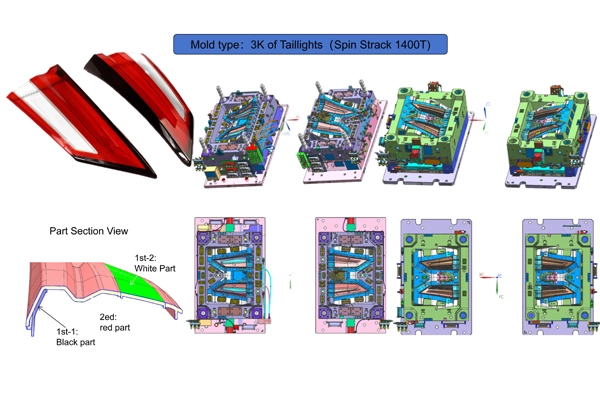 Mold type: 3K of Taillights (Spin Strack 1400T)