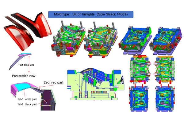 Mold type: 3K of Taillights (Spin Strack 1400T)